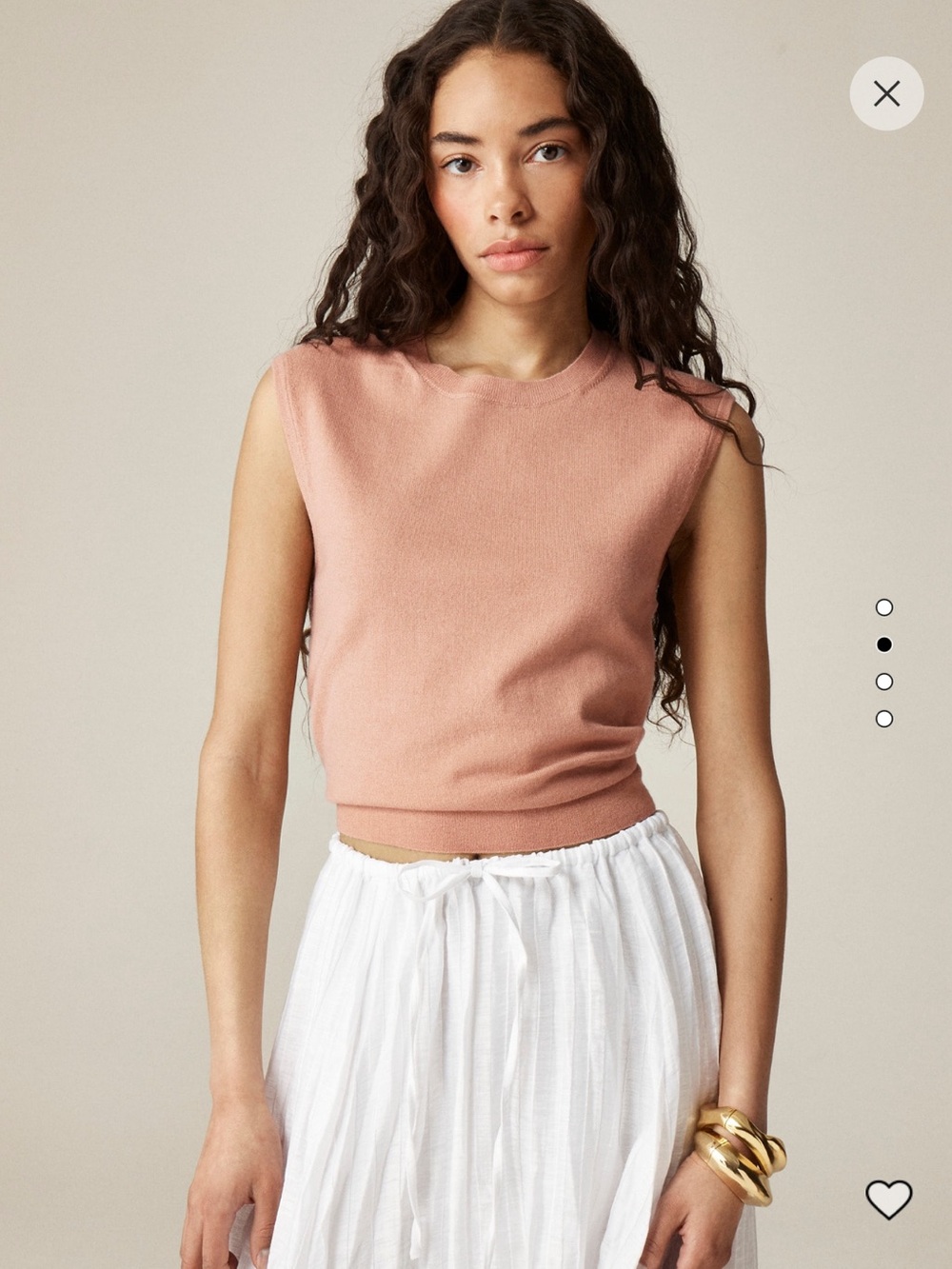 Featherweight cashmere blend cropped sweater shell